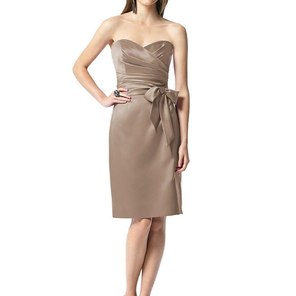 Dessy Collection Dresses & Skirts - Dessy Collection Strapless Taupe Dress